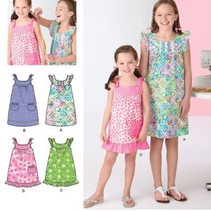 Simplicity Vintage Learn to Sew Girl's Dress Sewing Patterns, Sizes 3-6