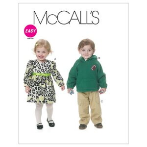 mccall's patterns m6237 toddlers' dress, top and pants, size ccb (1-2-3-4)