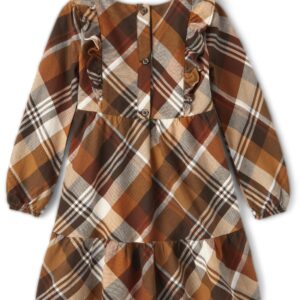 Gymboree,and Toddler Long Sleeve Casual Print Dresses,Flutter Plaid,5T