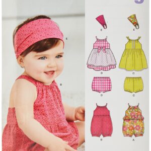 Simplicity Creative Patterns New Look 6292 Babies' Romper, Dress, Panties and Headband, A (NB-Small-Medium-Large)