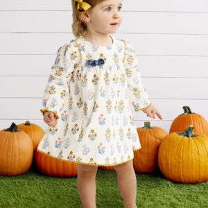 Mud Pie Baby Girls Dress, Fall Floral Corduroy, 2T