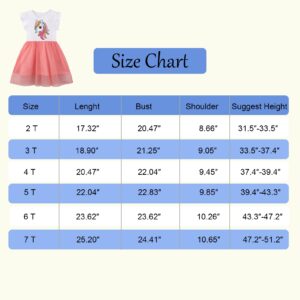 Tulle Skirt Toddler Birthday Dress Sleeveless Tutu Dresses for Toddler Girl 4t Summer Dress for Girl 4 Sleeveless Dress for Toddler Girls Size 4T(unicorn116, 4T)