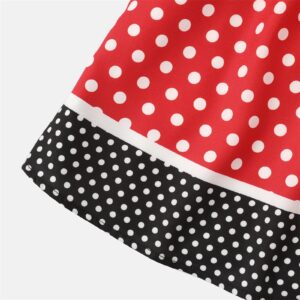 Disney Mickey and Friends Summer Dress for Girls Polka Dots Pattern Bow Slip Toddler Dress, Red, 4-5 Years