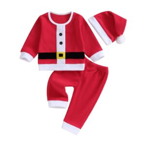 rarjuiey toddler baby boy girl christmas outfit long sleeve santa claus green monster cosplay xmas clothes (santa claus red, 4-5 years)