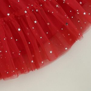 1-5T Baby Girl Sequins Dress Christmas Toddler Clothes Girl Two Piece Outfit Casual Tulle Tutu Dress + Headband Set (A Red, 4-5 Years)