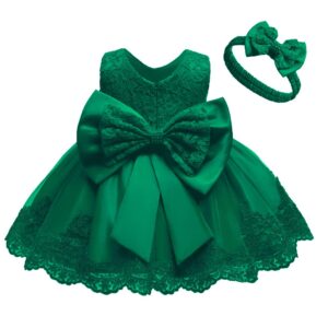 nssmwttc baby girl ball gown dress infant birthday party christmas new year dresses toddler christmas (green,6m)