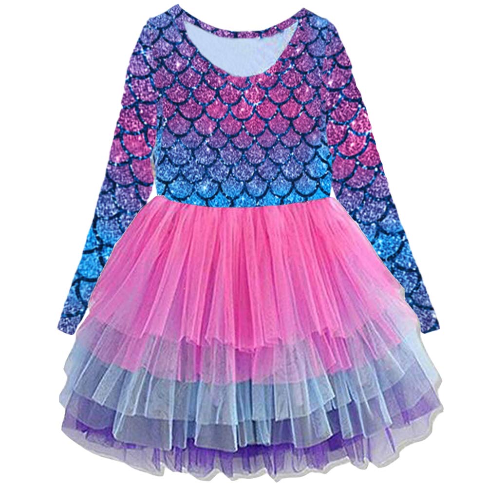 VIKITA Girls Dresses for Winter Long Sleeve Toddler Girls Clothes Party Tulle Dresses for Little Girls,LH4594 5T