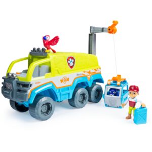 paw patrol jungle rescue paw-terrain vehicle with ryder and animal action figures and lights and sounds (amazon exclusive) kids toys for ages 3 and up