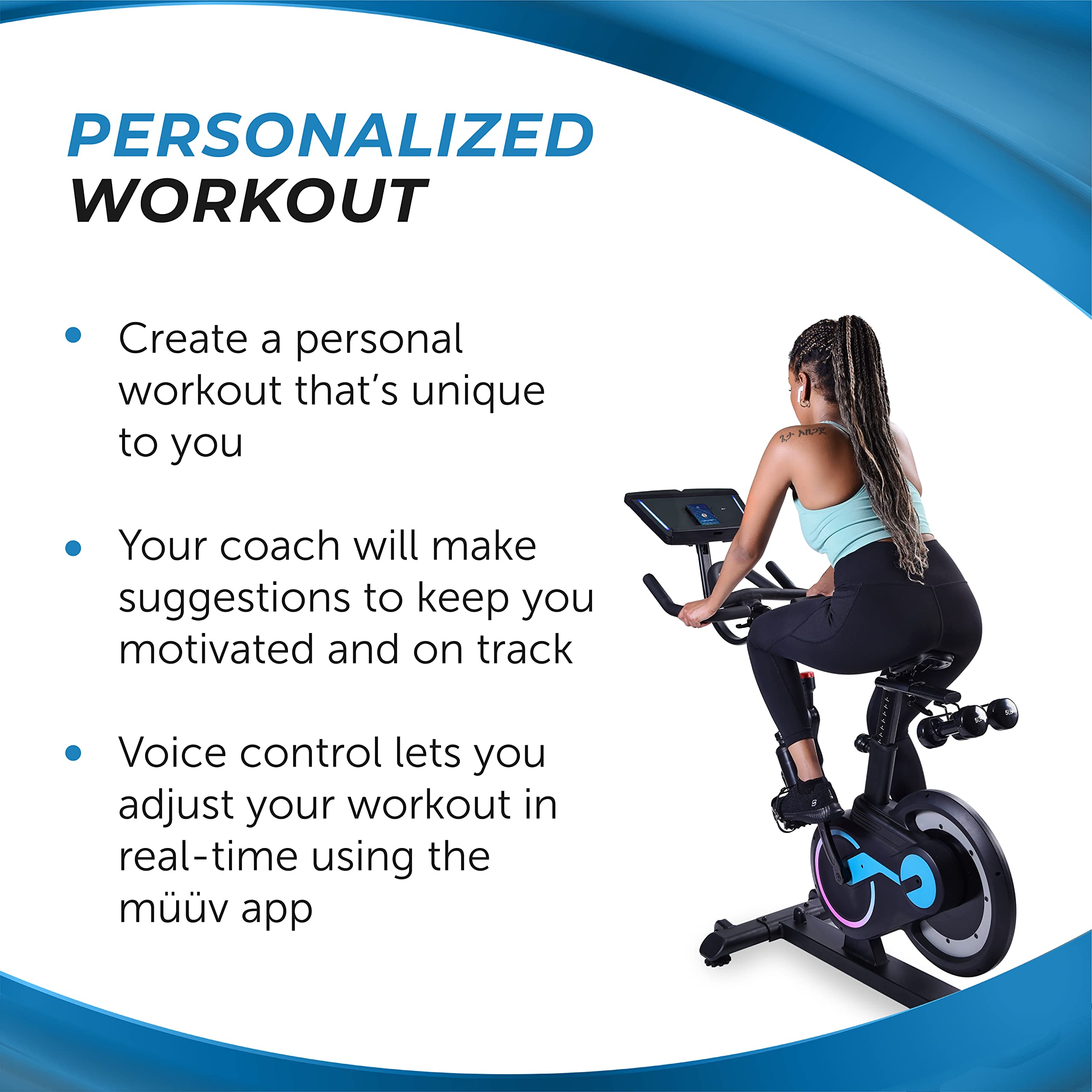 Stamina müüv Bike - Exercise Bike with Wireless Bluetooth Smart Mount - Integrated müüv App for Personalized Home Workout - Up to 330 lbs Weight Capacity