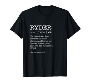 the name is ryder funny gift adult definition men's t-shirt