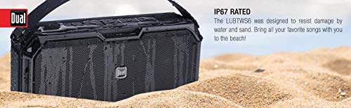 Dual Electronics LUBTWS6 Wireless Portable Bluetooth Speaker, TruWireless Bluetooth Stereo, Waterproof & Dustproof IP67, 360 Degree Rich Dynamic Sound, 100ft Wireless Range, 15 Hour Playtime