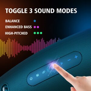 ZEALOT Bluetooth Speaker, Speakers Bluetooth Wireless Loud,75W Waterproof Portable Speaker with 14400MAh Battery,20H Play,EQ,Deep Bass,Stereo,Outdoor Speakers for Party,Beach,Camping,Blue