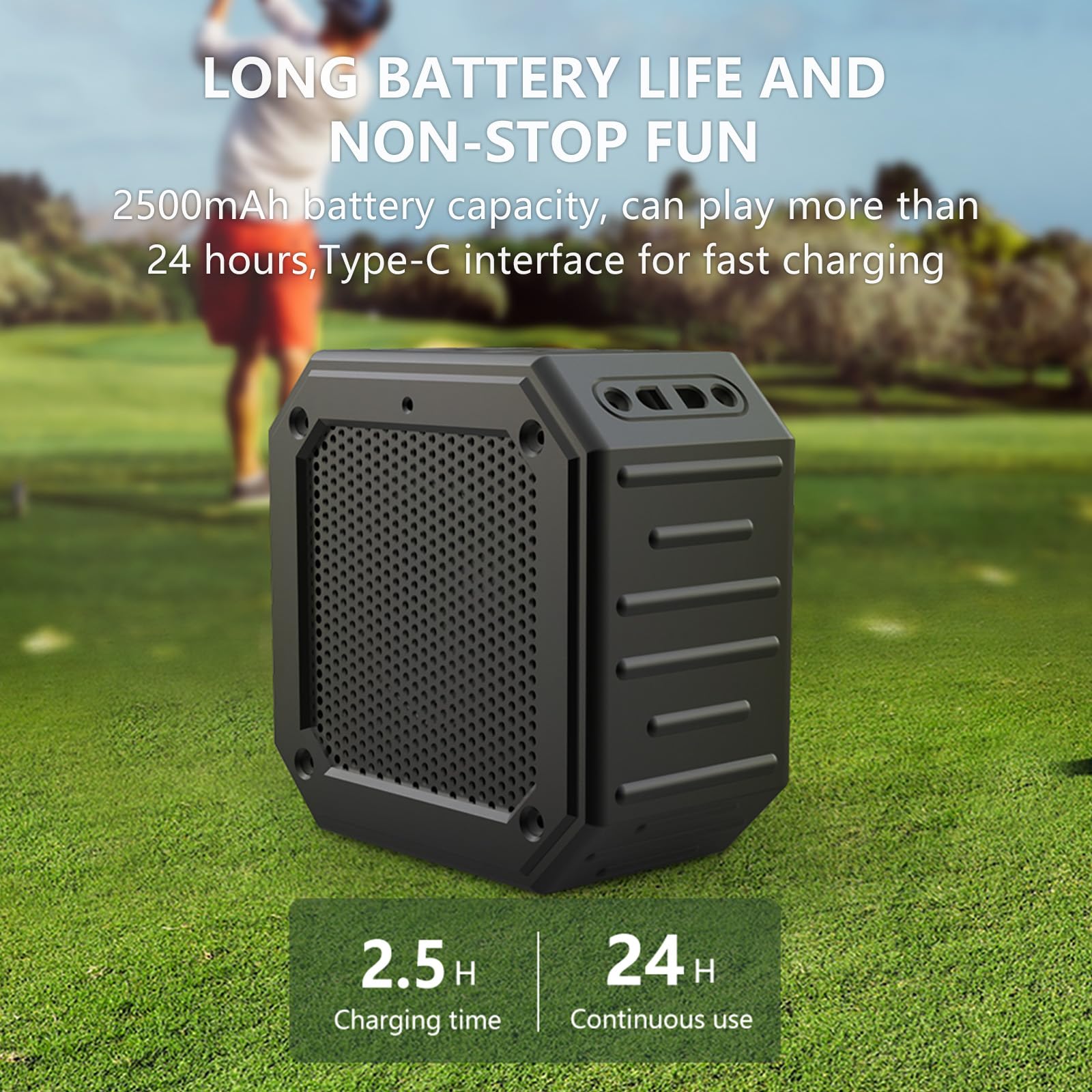 PILSAMAS Golf Speaker, Golf Cart Speakers Bluetooth, Portable Bluetooth Speaker - Magnetic, 15W Loud with Bass, Outdoor IPX7 Waterproof Bluetooth Speaker, Wireless Speaker, Golf Cart Accessories