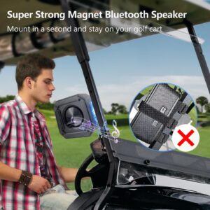 PILSAMAS Golf Speaker, Golf Cart Speakers Bluetooth, Portable Bluetooth Speaker - Magnetic, 15W Loud with Bass, Outdoor IPX7 Waterproof Bluetooth Speaker, Wireless Speaker, Golf Cart Accessories