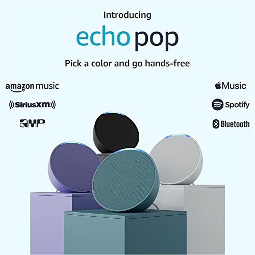 Amazon Echo Pop | Full sound compact smart speaker with Alexa | Midnight Teal