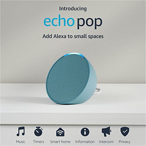 Amazon Echo Pop | Full sound compact smart speaker with Alexa | Midnight Teal