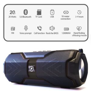 RUWQ Indoor and Outdoor Portable Bluetooth Speakers, Wireless Bluetooth Speakers, subwoofers, Fashionable and Cool Music Players(Black)