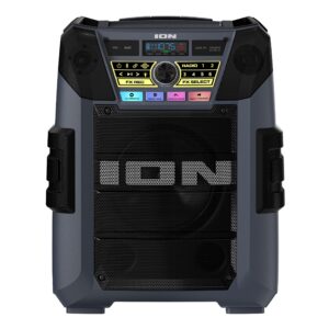 ION Block Rocker XL - Portable Bluetooth Outdoor Party Speaker, 220W, with Karaoke Microphone, Battery, 5 Speakers, Lights, Radio, USB Charging & App