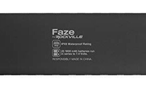 Rockville Faze 50w Portable Bluetooth Speaker TWS Wireless Link Waterproof, Black (Faze Black)