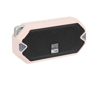 Altec Lansing - HydraMini Wireless Bluetooth Speaker, IP67 Waterproof USB C Rechargeable Battery with 6 Hours Playtime, Compact, Shockproof, Snowproof, Everything Proof (Petal Pink)