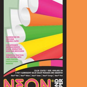 Pacon Corporation 104318 Neon Bond Paper, 24 lb., 100 Sheets, 8-1/2-Inch x11-Inch , Neon Orange