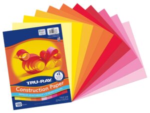 tru-ray construction paper, warm assorted, 9" x 12", 150 sheets