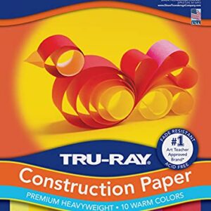 Tru-Ray Construction Paper, Warm Assorted, 9" x 12", 150 Sheets