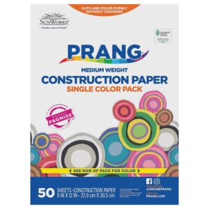 SunWorks 6603 Construction Paper, 58 lbs., 9 x 12, Orange, 50 Sheets/Pack