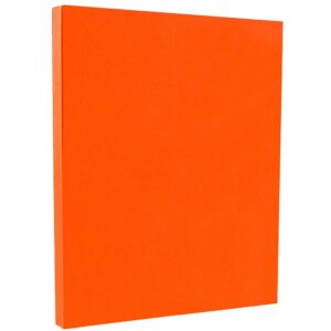 jam paper colored 65lb cardstock - 8.5 x 11 coverstock - 176 gsm - orange recycled - 50 sheets/pack