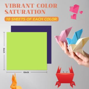 Origami Paper Double Sided Color 200 Sheets,6x6 inch Origami Paper 20 Colors,Origami Paper kit for kids Ages 5-8 8-12,Colored Paper Kit Gifts for Beginners (Colorful)