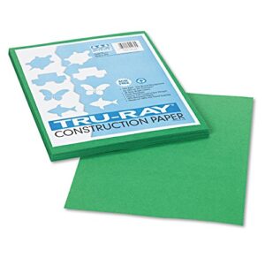 tru-ray heavyweight construction paper, holiday green, 9" x 12", 50 sheets