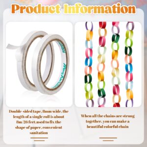 Lincia 1000 Sheets Bright Paper Chain Strips Construction Paper 1 x 8 Inch Assorted Colors DIY Color Folding Paper with Double Sided Tape for Kids