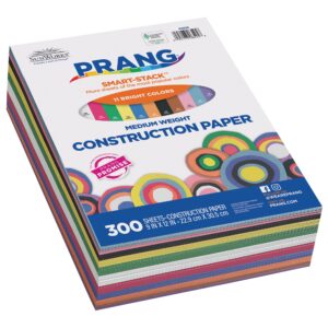 prang (formerly sunworks) smart-stack construction paper, 11 assorted colors, 9" x 12", 300 sheets