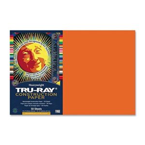 Tru-Ray Construction Paper, 100% Sulphite, 12 x 18, Orange, 50 Sheets