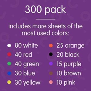 Construction Paper Pack, 10 Assorted Colors, 12 inches x 18 inches, 300 sheets, heavyweight construction paper, crafts, art, kids art, painting, coloring, drawing, creating, arts and crafts