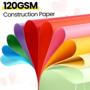 Harloon 500 Sheets Construction Paper Bulk Heavyweight Construction Paper A4 Size Thick Construction Paper Cardstock Paper for Kids DIY Craft Paper School Supplies(Multi Colors, 120 Gsm)