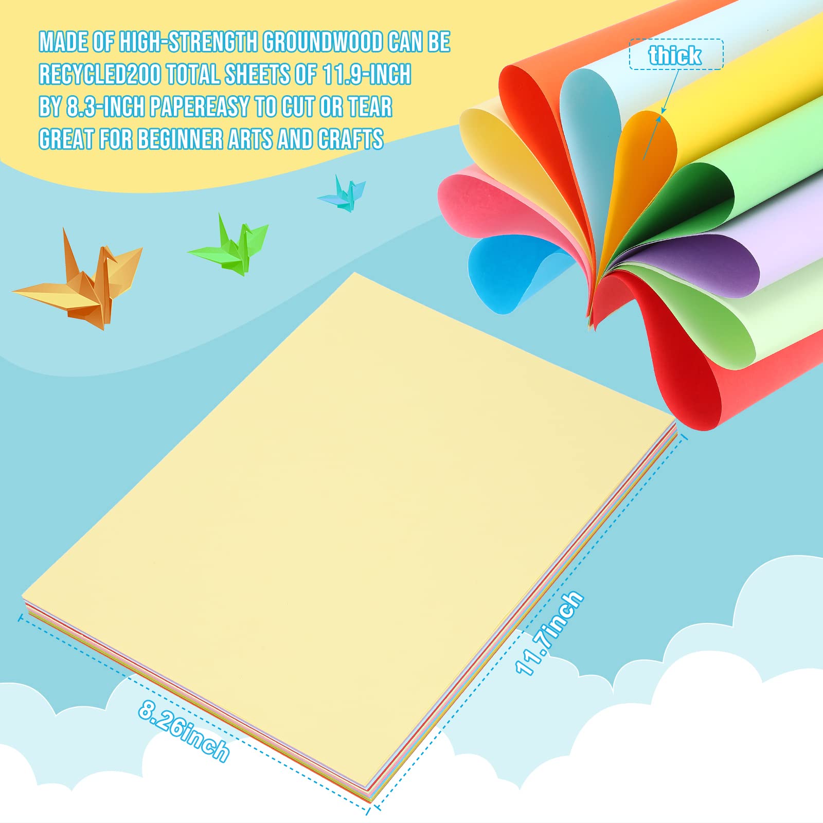 2500 Sheets Construction Paper 9" x 12" Construction Paper Classroom Construction Paper Bulk A4 Drawing Paper for Kids Drawing Art School Classroom Decoration Teacher Supplies (Vivid Colors)