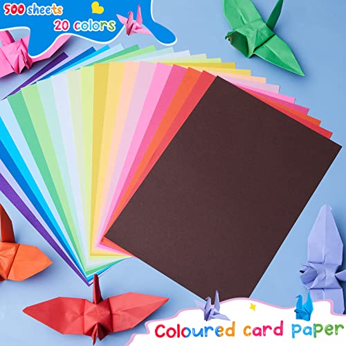 500 Sheets Construction Paper Assorted Colors Bulk School Supplies 9 x 12 Inches Art Lightweight Paper Classic Paper Craft for Kids Adults Holiday Drawing (Mixed Colors)