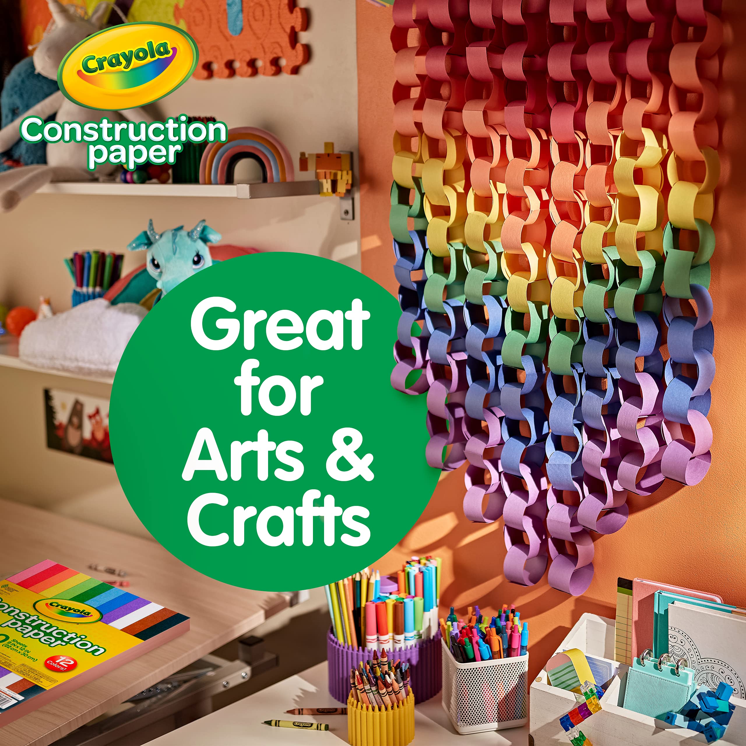 Crayola Construction Paper (240ct), 12 Assorted Colors, Kids Arts & Crafts Paper, Gifts for Kids, Classroom Supplies for Teachers