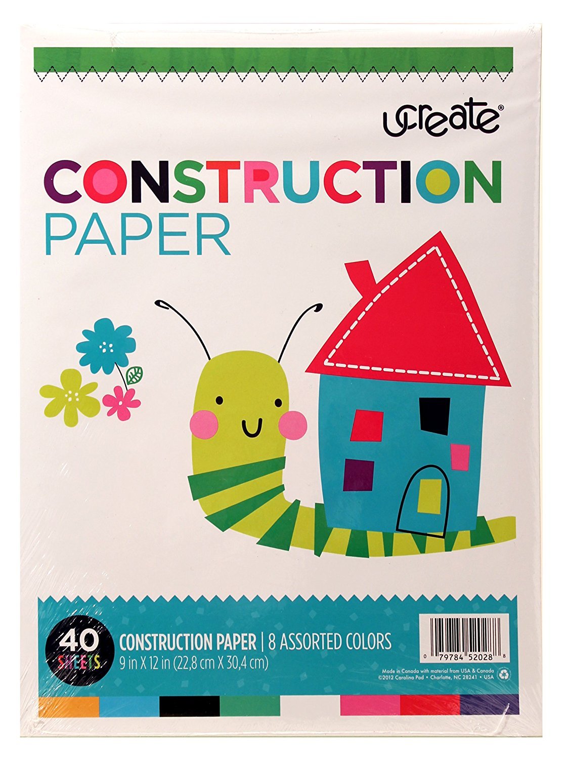 U:Create Construction Paper, 9 x 12 Inches, Assorted Colors, 40 Sheets (642)