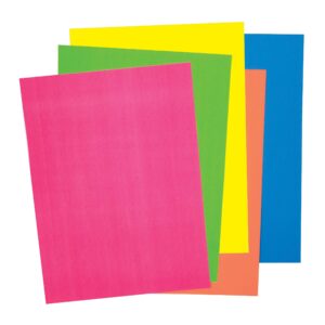 UCreate Premium Neon Construction Paper, 5 Assorted Colors, 9" x 12", 50 Sheets