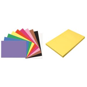 prang (formerly sunworks) construction paper, 10 assorted colors, 12" x 18", 100 sheets & (formerly sunworks) construction paper, yellow, 12" x 18", 100 sheets