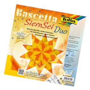 folia 836/3030 bascetta star handicraft set, blue, paper, yellow/orange, 20 x 20 cm