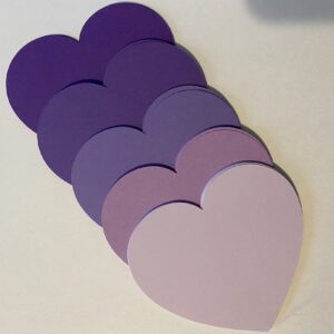 30 Count Purple Heart Cut Outs, Heart Die Cuts, Valentine Confetti, Valentine Cutouts, Valentine Die Cuts, Wedding Die Cuts, 3 3/4 Inch