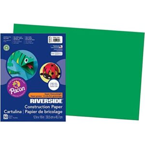 Riverside 3D Construction Paper, Green, 12"x18", 50 Sheets