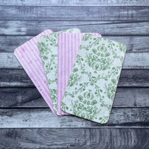 Shabby Roses Junk Journal Pockets and Card Set - Floral Scrapbook Accessories - Paper Ephemera Bundle