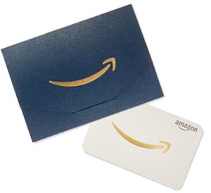 amazon.com gift card in a mini envelope (navy and gold)