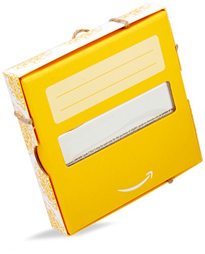 Amazon.com Gift Card in a Yellow Swirl Box