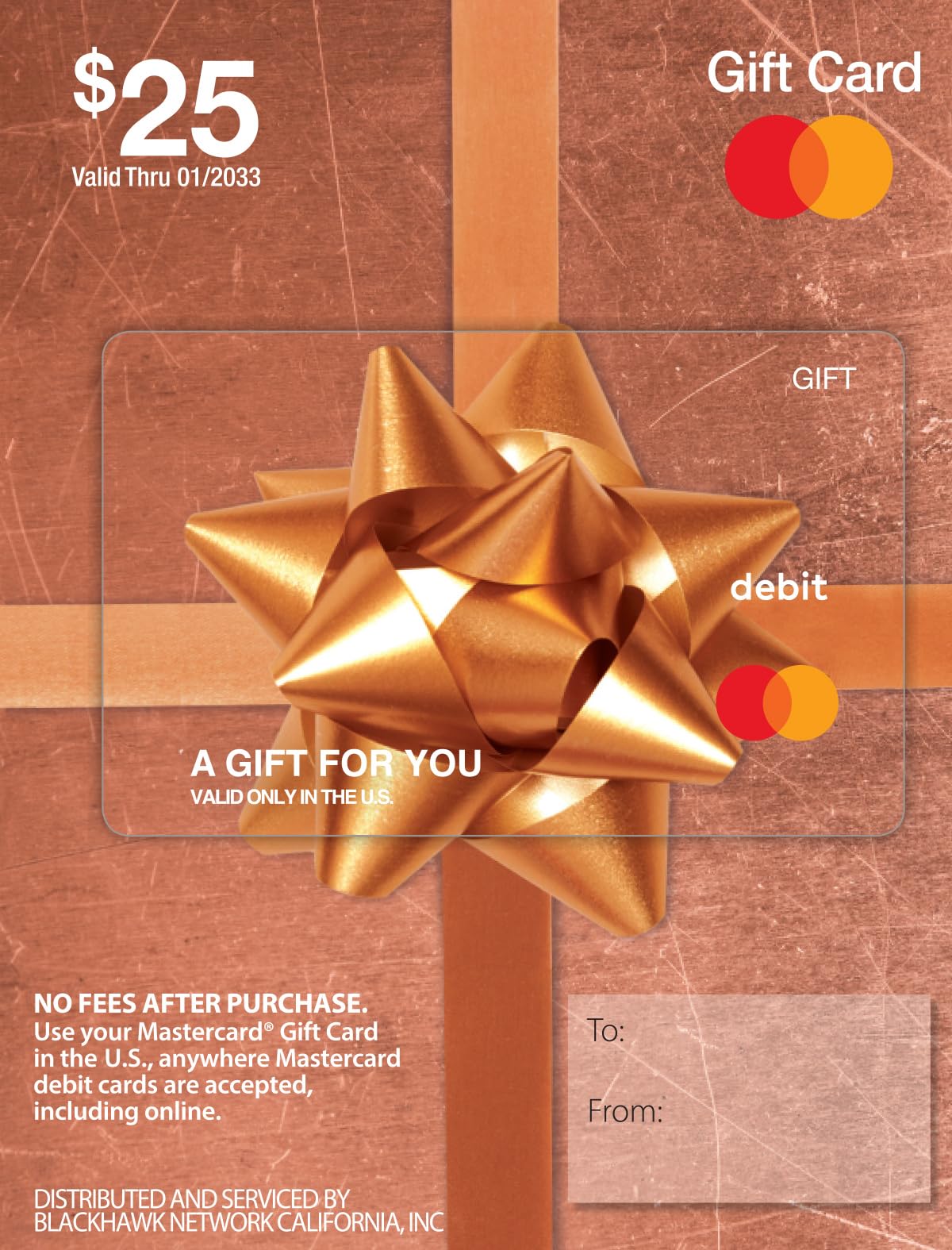 $25 Mastercard Gift Card (plus $3.95 Purchase Fee)