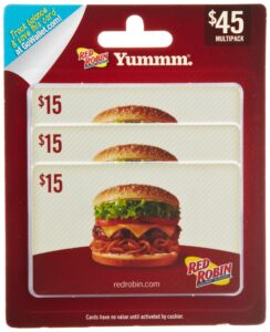 red robin gift cards, multipack of 3 - $15